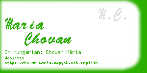 maria chovan business card
